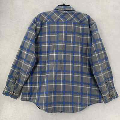 VTG Outdoor Exchange Blue Plaid Quilted Lined Shirt Jacket Shacket