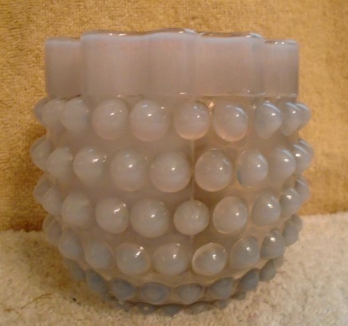 Vintage EAPG Hobbs Frosted Francesware Hobnail Spoon Holder 4 Inches Tall - Picture 6 of 12