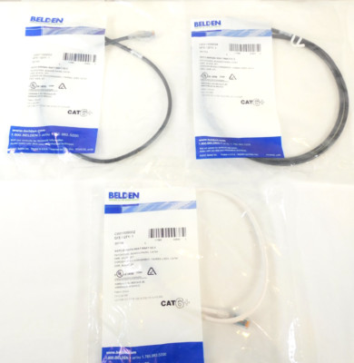 Belden C601100004 C601100002 C601109002 Cat 6+ Bonded-Pair Patch Cord - 3 CABLES