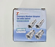 Pressure Washer Adapter Set with Swivel 5000 PSI Stainless Steel Connectors