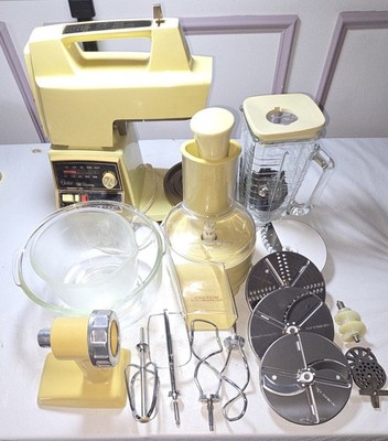Vintage OSTER Regency Kitchen Center Stand Mixer Blender Slicer Grinder Working 