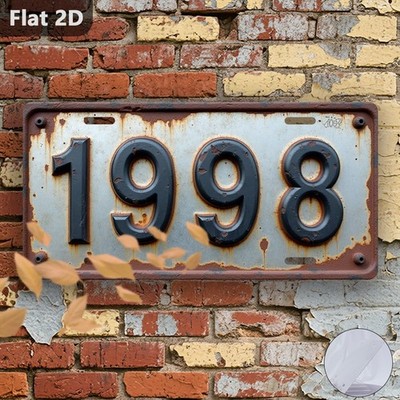 2D Printed Sign Vintage Outdoor Aluminum License Plate 12x6 Inches