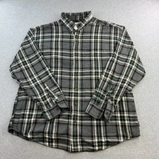 J Crew Shirt Mens 2XL Gray Green Plaid Flannel Oarsman Button Down Long Sleeve