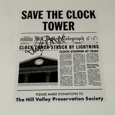 Michael J Fox Autographed Back to the Future Save Clock Tower Marty 8x10 Photo 2