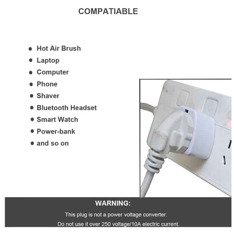 Adaptador de enchufe de alimentación universal 1/3 PC AU - UK/US/EU/CN/India a AU convertidor de toma Foto 4 de 4