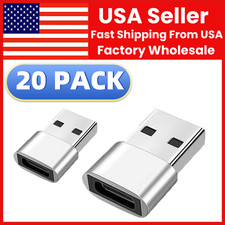 20PCS USB C 3.1 Type C Female to USB Type A Male Port Converter Adapter Silver