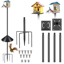 Smart Bird Feeder Pole Stand 79In,Adjustable Height Metal Bird House Pole for...