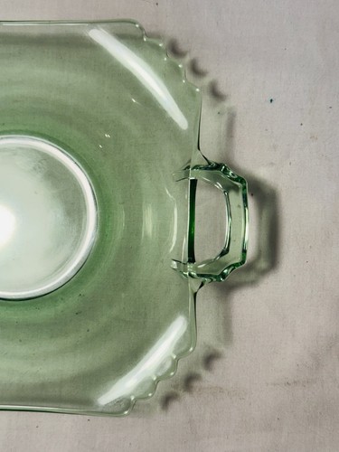 Vintage Fostoria Green Vaseline Glass Candy Dish 1930s/1940s USA - Picture 4 of 7