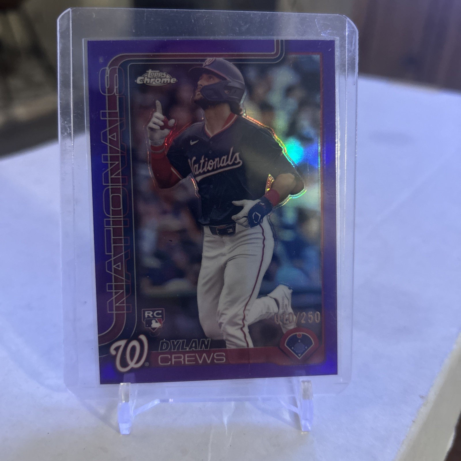 2025 Topps Chrome - Dylan Crews #146 Purple Refractor 10/250 (RC) Nationals