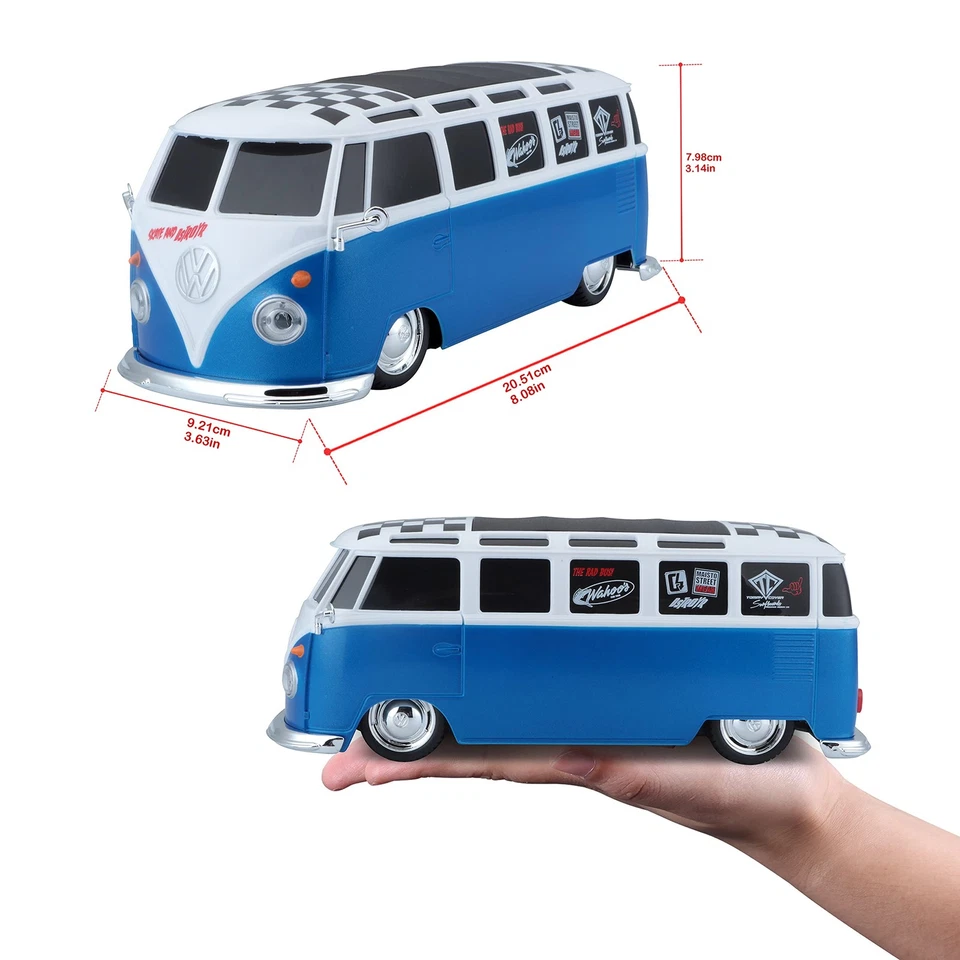 Vehículo de control remoto 1:24 RC VW Van Samba 2,4 GHz, blanco/azul (81529-00000009) Foto 4 de 4