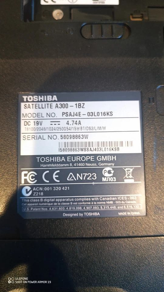 Toshiba Satellite A300-1BZ Vintage Laptop – Spares/Repair, Powers On, No HDD/RAM - Image 4 of 4