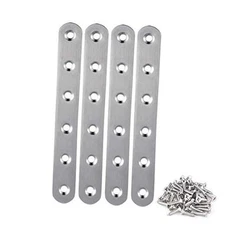4 Pieces Stainless Steel Straight Brace (6.1 x 0.7 inch，156 x 18 mm) 6.1 inch