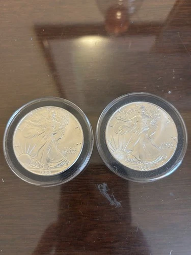 LOT OF TWO (2) 1988 American Silver Eagles Coins 1 oz .999 US Mint Uncirculated