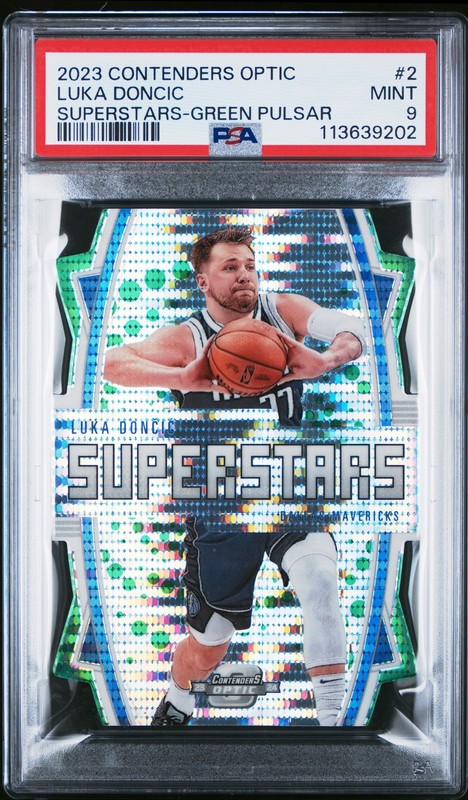 2023 Contenders Optic Superstars Luka Doncic Pulsar #/25 PSA 9
