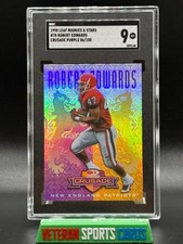 1998 Leaf Rookies & Stars Donruss Crusade Robert Edwards Purple /100 (RC) SGC 9