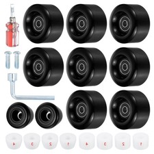 58x32mm Skate Wheels Bearings Skate Brakes Roller Skate Wheels Set Black