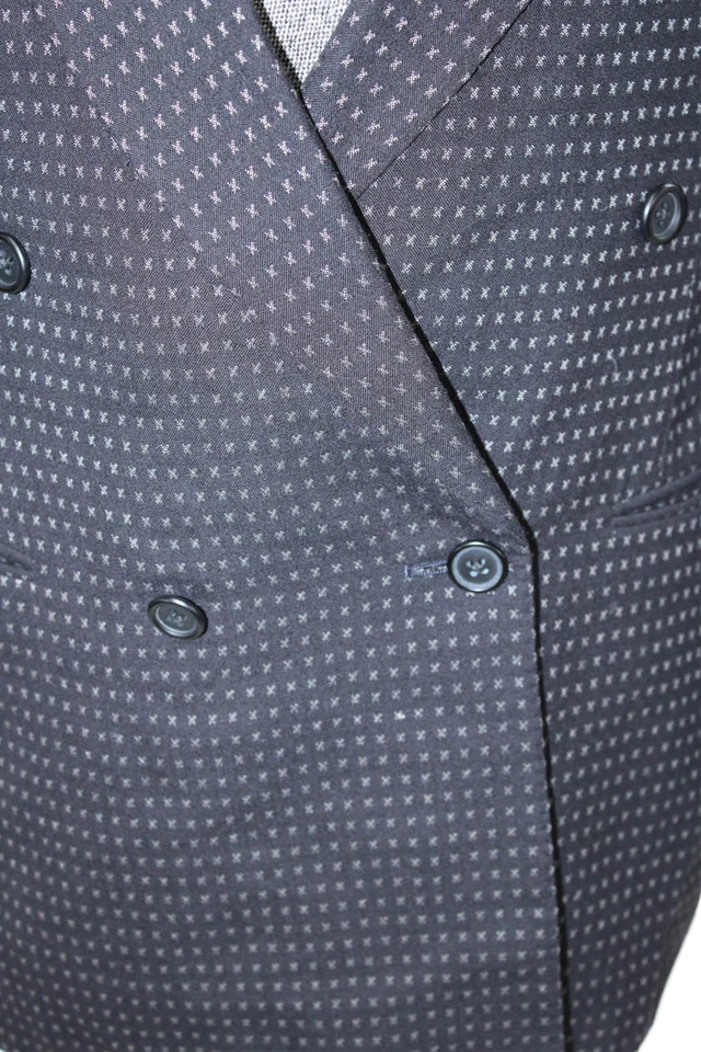 Blazer Gianni Versace masculino estampado peito duplo manga longa preto tamanho 34 - Imagem 3 de 4