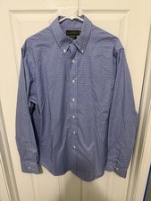 Lauren Ralph Lauren Dress Shirt Men 17 36/37 Classic Fit Non Iron Blue Preppy