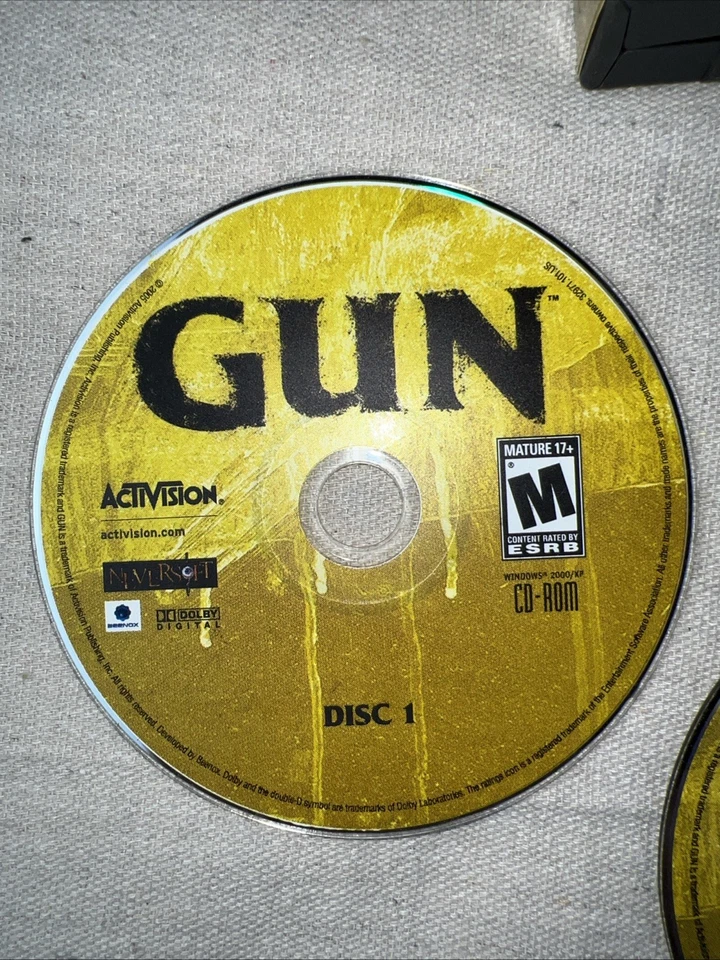 Gun PC CD ROM Software 3 Disc Computer Video Game CIB Complete Activision - Image 2 of 4