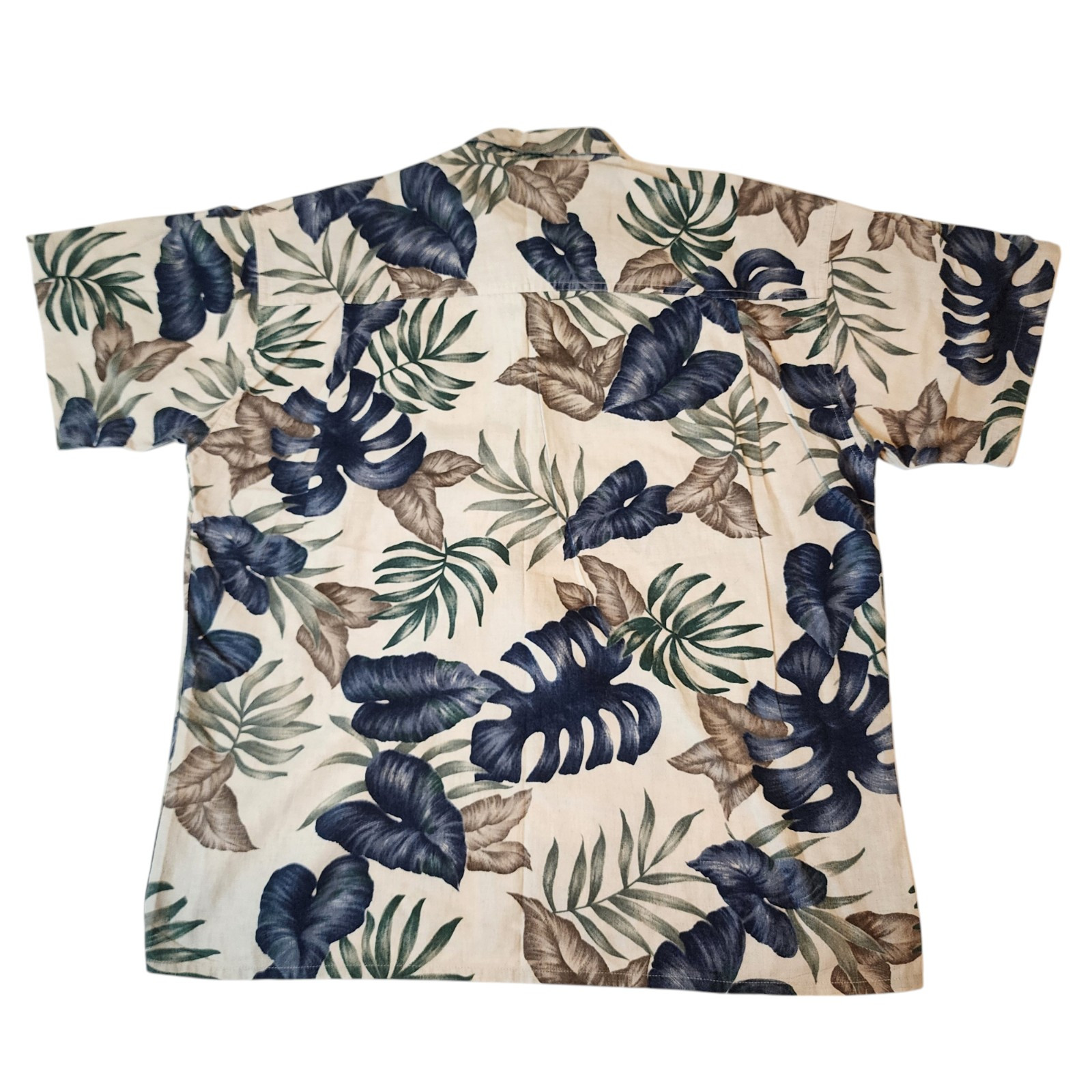Ralph Lauren Chaps Men's Shirt Mens L Button Ivory Floral Pattern Linen Blend image 2