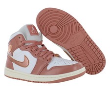Nike Air Jordan 1 Mid SE Womens Shoes Size 6, Color: Red Stardust/Metallic