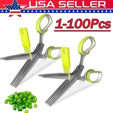 Herb Scissors Set with 5 Blades and Cover - Multipurpose Kitchen Chopping Shear