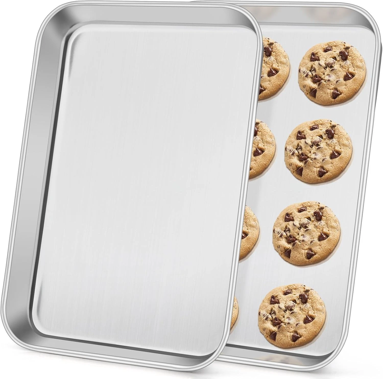 9x13IN Stainless Steel Baking Sheets Set 2 Pack Stainless Steel Quarter Sheet