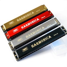 Chromatic Harmonica Mouth C Key 24 Holes Woodwind Musical Instruments Harmonica