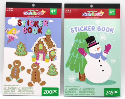 Creatology Christmas Set of 2 Sticker Books - 400+ Stickers Snowman Gingerbread