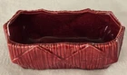 VTG 8” Rectangular McCoy Burgundy Basket Weave/Horizontal Diamond Planter