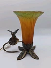 Vintage Andrea by Sadek Tiffany-style Lamp Hummingbird Flowers