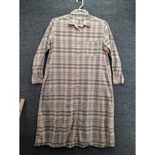 Uniqlo Ines De La Fressange Womens Medium Plaid Shirt Dress Linen Blend