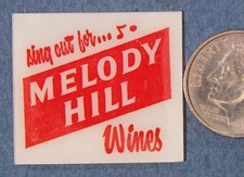 1950's Melody Hill Wines Distributor Indianapolis IN Matchbook Art Proof MBa1