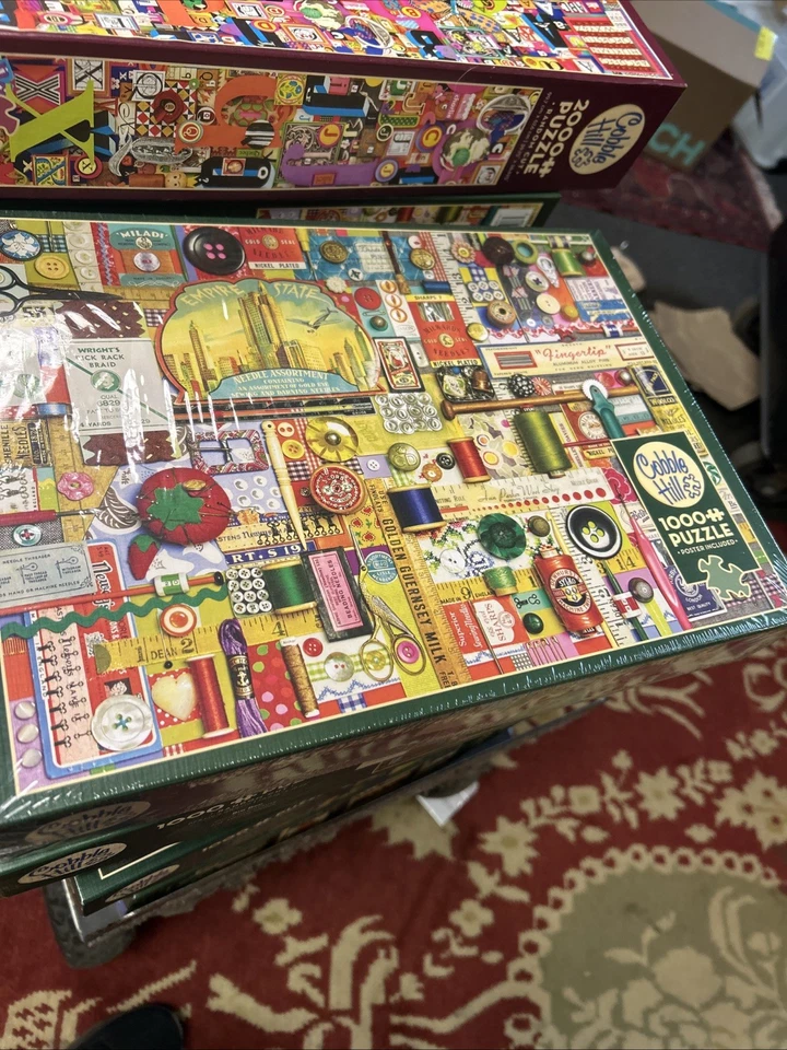 Cobble Hill 1000 Piece Jigsaw Puzzle Lot Of Over 30 Puzzle 2 Sealed 28 Used Goo - Image 3 of 4