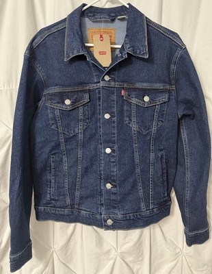 Levi's Men's Denim Button Front Dark Wash Trucker Jacket - Medium