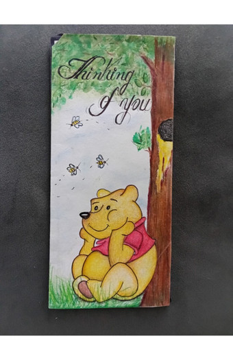 Handmade Birthday Greeting Card Lot of 3: Thinking of You, With Love, Pooh