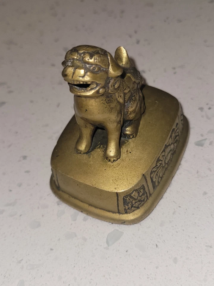 Quemador de incienso de bronce japonés o chino vintage Foto 3 de 4