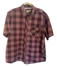 Magellan Outdoors Adventure Gear Shirt Mens XL Mag Wick Red Gray Plaid Loose Fit