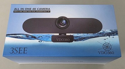 NEW! VDO360 3SEE   All In One 4K HD Webcam/Camera W/4 Mic Array & Dual Speakers