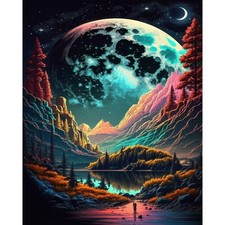 Mountain Paint by Numbers for Adults Landscape Paint by Number on Canvas Wit...