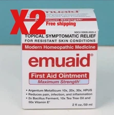 2 EMUAID Max Strength First Aid Ointment 2oz EXP  10/2025 Free Ship