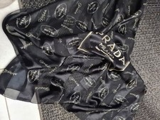 Ladies Fine Summer Scraf Naylon Black With Writting  Nwot