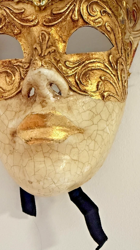 Authentic Handcrafted Venetian Masquerade Mask Italy | Handmade Venice Wall Deco - Image 3 of 4