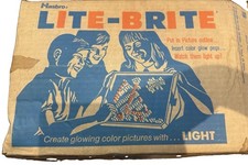 Vintage 1973 Hasbro Lite Brite w/ Original Box, Base, Pegs, Working Condition