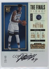 2017-18 Panini Contenders Rookie The Finals Ticket 23/49 Justin Patton Auto 1u6