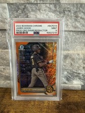 2022 Bowman Chrome - Prospects James Wood Psa 9 Orange Shimmer Refractor /25