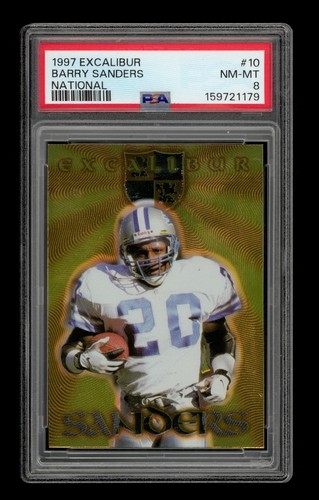 1997 Excalibur National: # 10 Barry Sanders PSA 8 NM-MT
