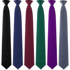 Haysandy 6 Pcs Clip on Ties for Men Solid Color Men's One Size, Retro Colors