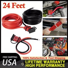 24 Ft Heavy Duty Quick Disconnect Winch Power Cable 4 Gauge 4 Awg Copper Wiring
