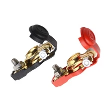 Car Copper Battery Terminal Quick Connector Cable Clamp Positive/Negative 1 Pair